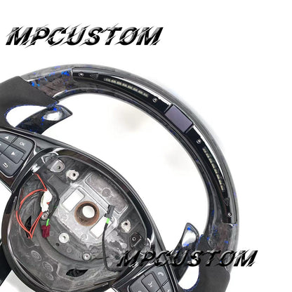 Mpcustom for Mercedes Benz 808AMG /W205 AMG carbon fiber steering wheel round top and led