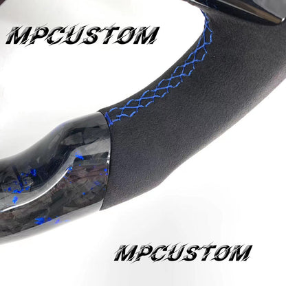Mpcustom for Mercedes Benz 808AMG /W205 AMG carbon fiber steering wheel round top and led
