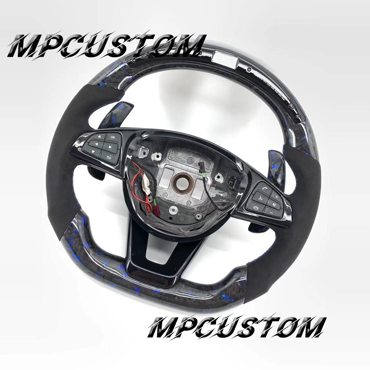 Mpcustom for Mercedes Benz 808AMG /W205 AMG carbon fiber steering wheel gloss and led