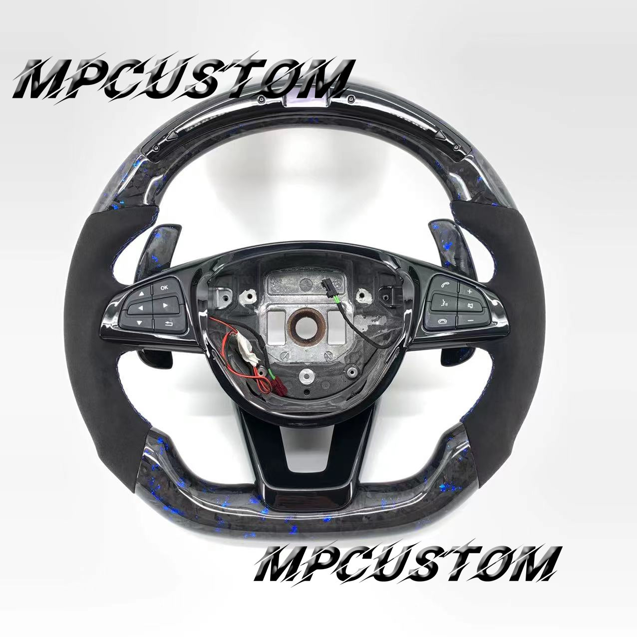 Mpcustom for Mercedes Benz 808AMG /W205 AMG carbon fiber steering wheel round top and led