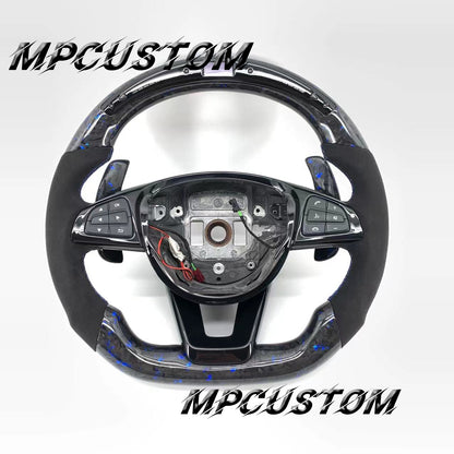 Mpcustom for Mercedes Benz 808AMG /W205 AMG carbon fiber steering wheel round top and led