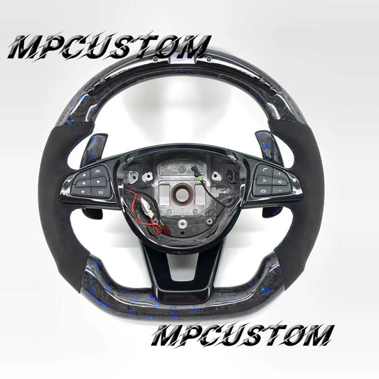 Mpcustom for Mercedes Benz 808AMG /W205 AMG carbon fiber steering wheel round top and led