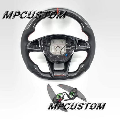 Mpcustom for Mercedes Benz 808AMG /W205 AMG carbon fiber steering wheel red stripe line