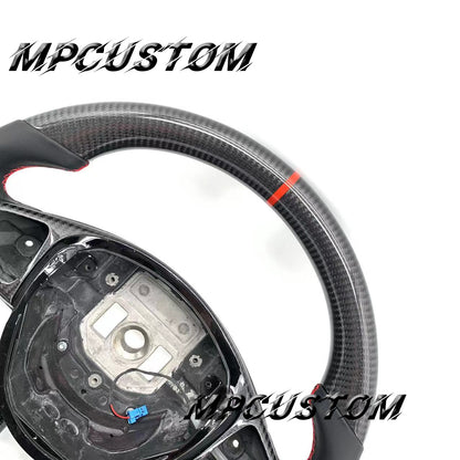 Mpcustom for Mercedes Benz 808AMG /W205 AMG carbon fiber steering wheel gloss and red stripe line