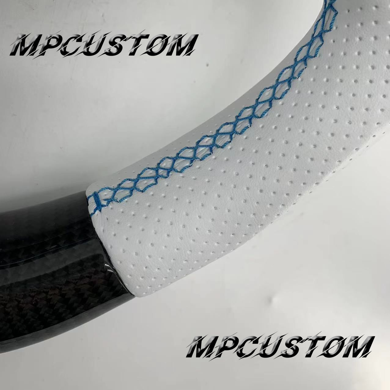 Mpcustom for BMW M2 F87/M3 F80/M4 F82/F83/M5F10/F90 carbon fiber steering wheel blue stripe line