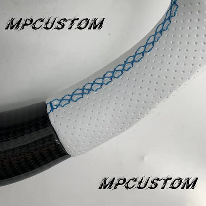 Mpcustom for BMW 2 series F22/F23/F44/F45 carbon fiber steering wheel white perforated leather
