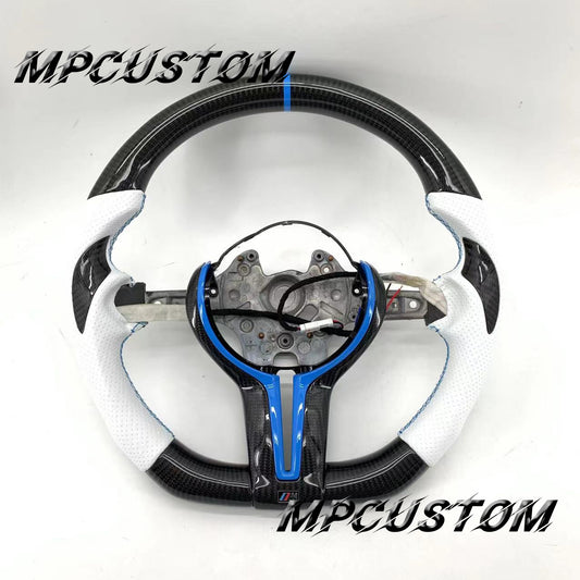 Mpcustom for BMW 2 series F22/F23/F44/F45 carbon fiber steering wheel white perforated leather
