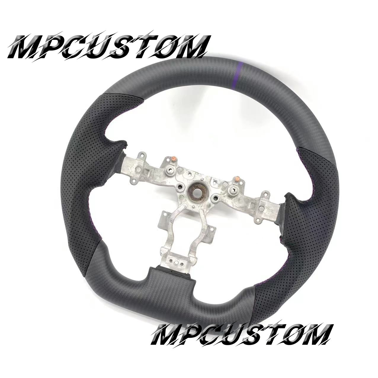 Mpcustom for Nissan GTR R35 2009-2016 carbon fiber steering wheel purple stripe line