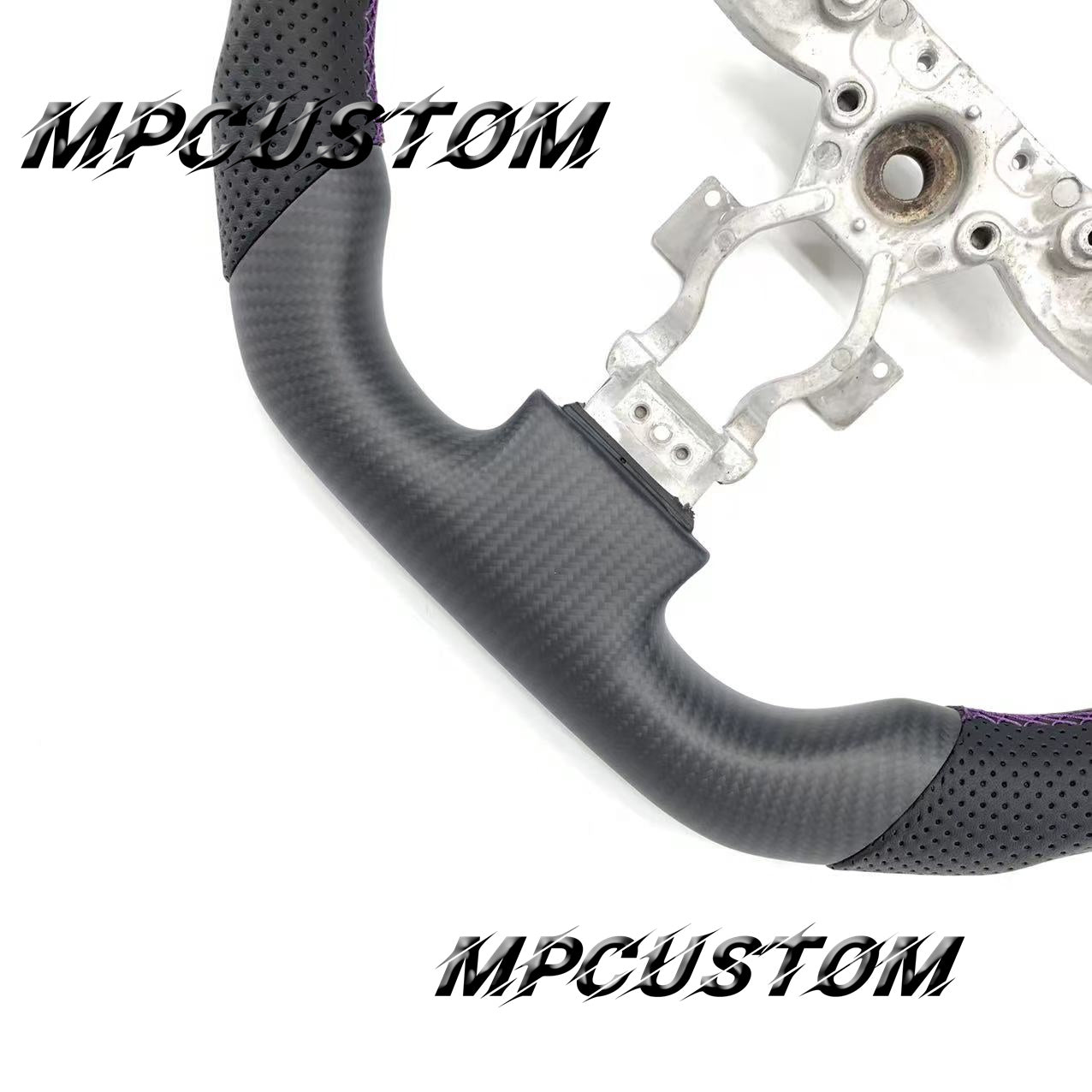 Mpcustom for Nissan GTR R35 2009-2016 carbon fiber steering wheel purple stripe line