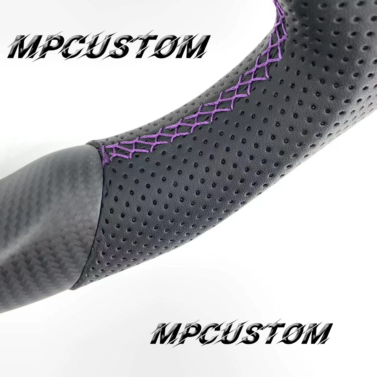 Mpcustom for Nissan GTR R35 2009-2016 carbon fiber steering wheel purple stripe line