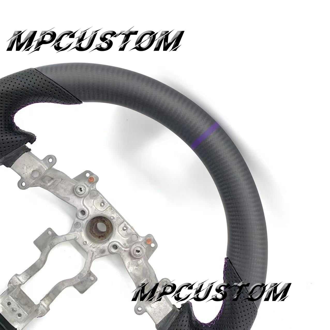 Mpcustom for Nissan GTR R35 2009-2016 carbon fiber steering wheel purple stripe line
