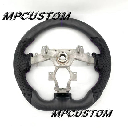 Mpcustom for Nissan GTR R35 2009-2016 carbon fiber steering wheel round top and purple stripe line