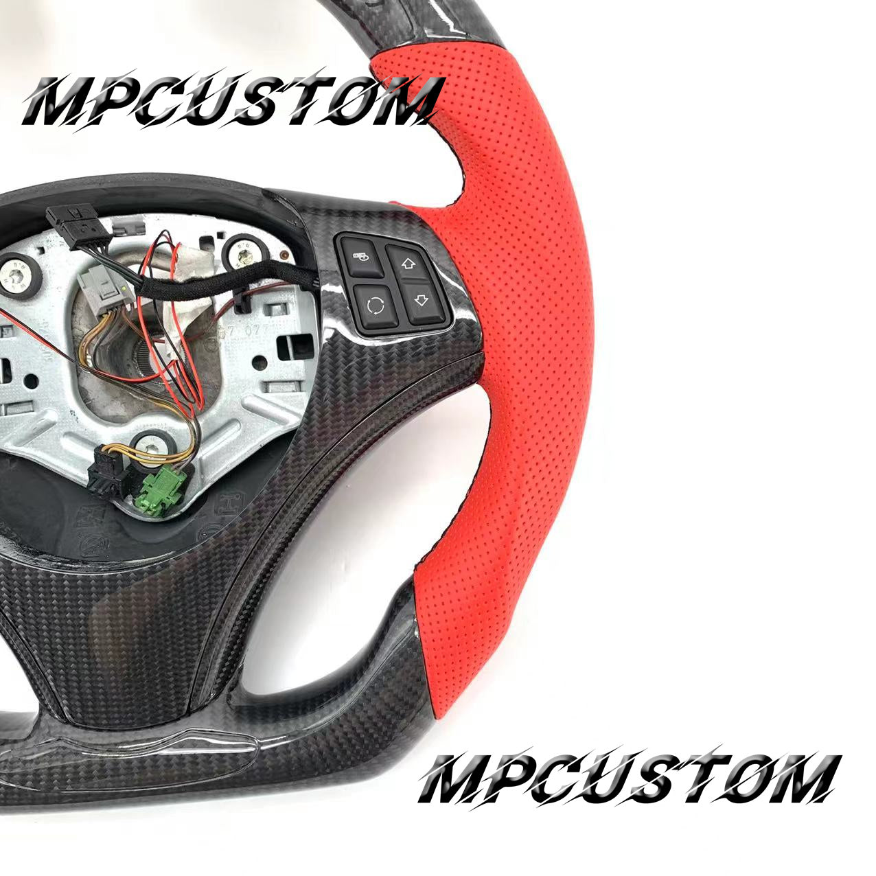 Mpcustom for BMW e90 carbon fiber steering wheel black stitching