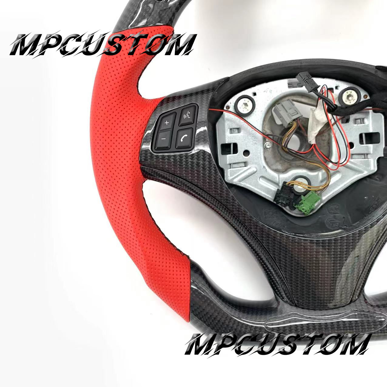 Mpcustom for BMW e90 carbon fiber steering wheel black stitching