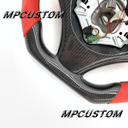 Mpcustom for BMW e90 carbon fiber steering wheel red perforated leather