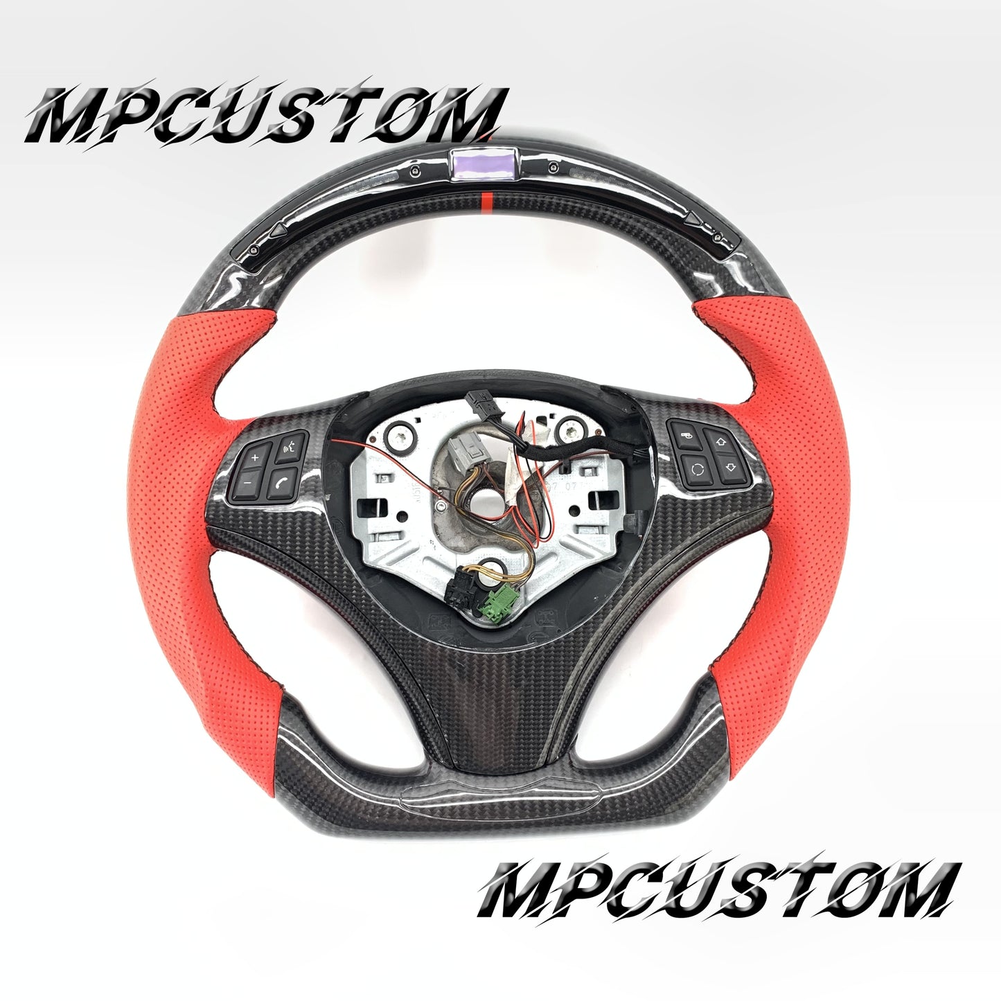 Mpcustom for BMW e90 carbon fiber steering wheel black stitching