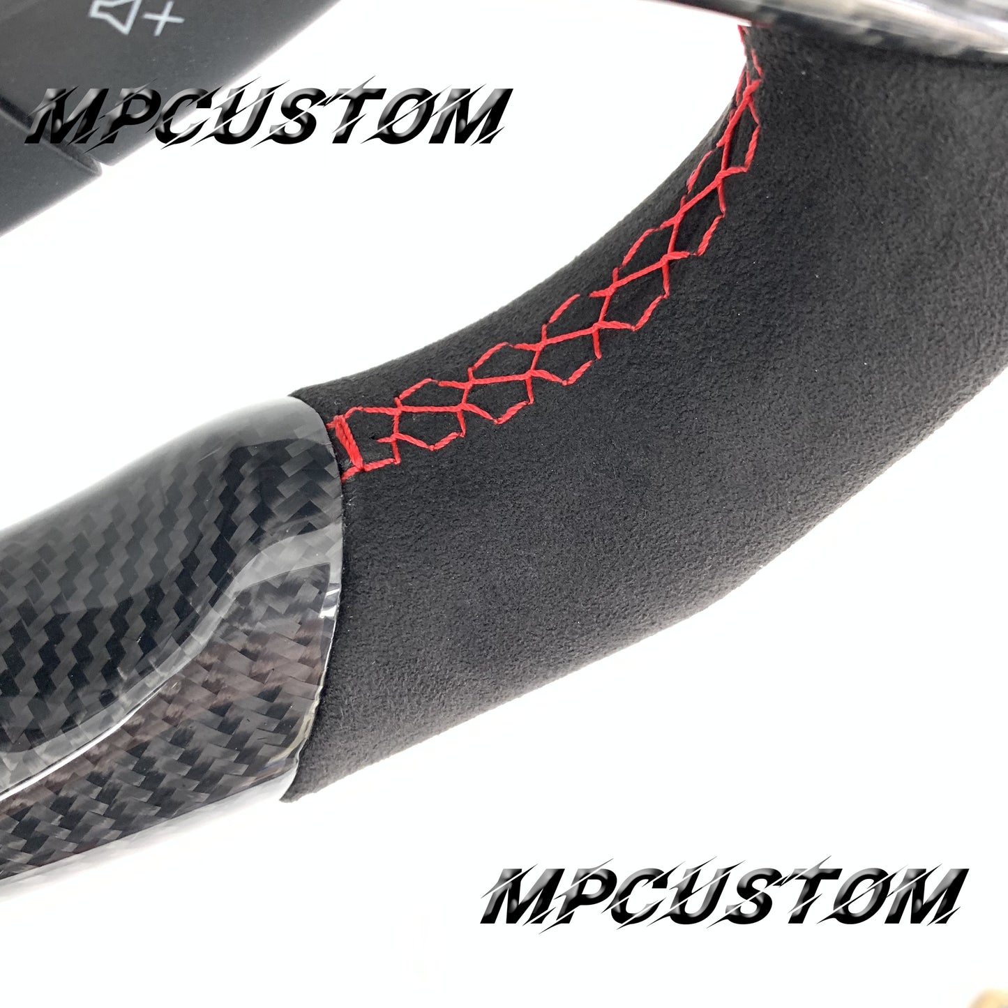 Mpcustom for Chevrolet Camaro 2016-2021 carbon fiber steering wheel red stitching