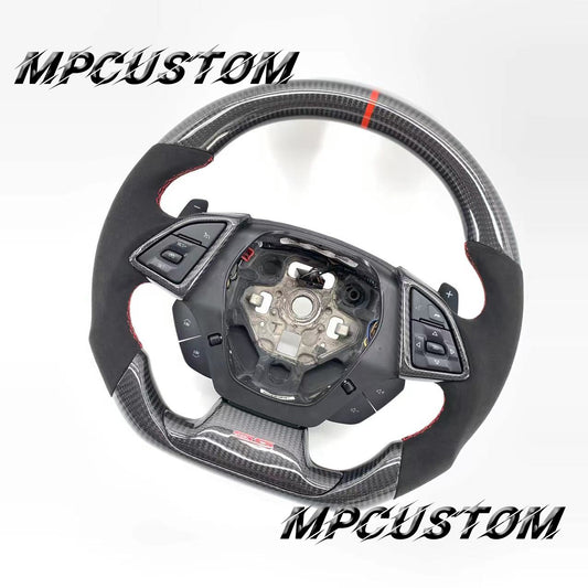 Mpcustom for Chevrolet Camaro 2016-2021 carbon fiber steering wheel red stitching