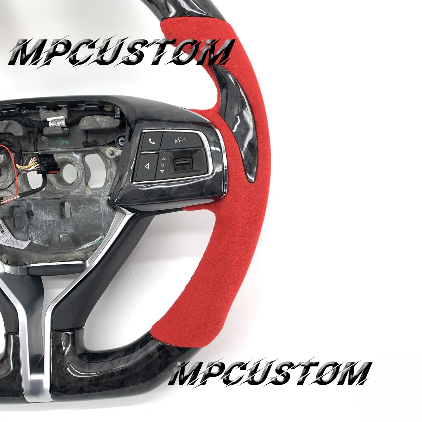 Mpcustom for Maserati Ghibli 2014-2019 carbon fiber steering wheel gloss and led