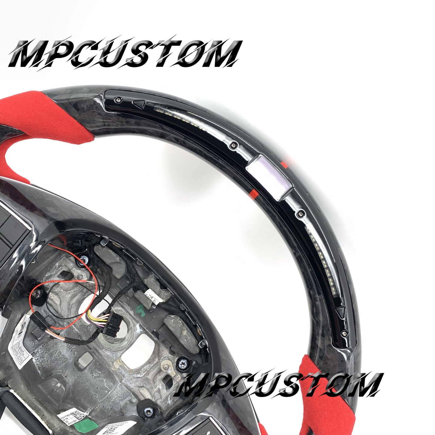 Mpcustom for Maserati Ghibli 2014-2019 carbon fiber steering wheel gloss and led