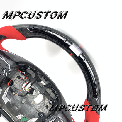 Mpcustom for Maserati Ghibli 2014-2019 carbon fiber steering wheel gloss and led