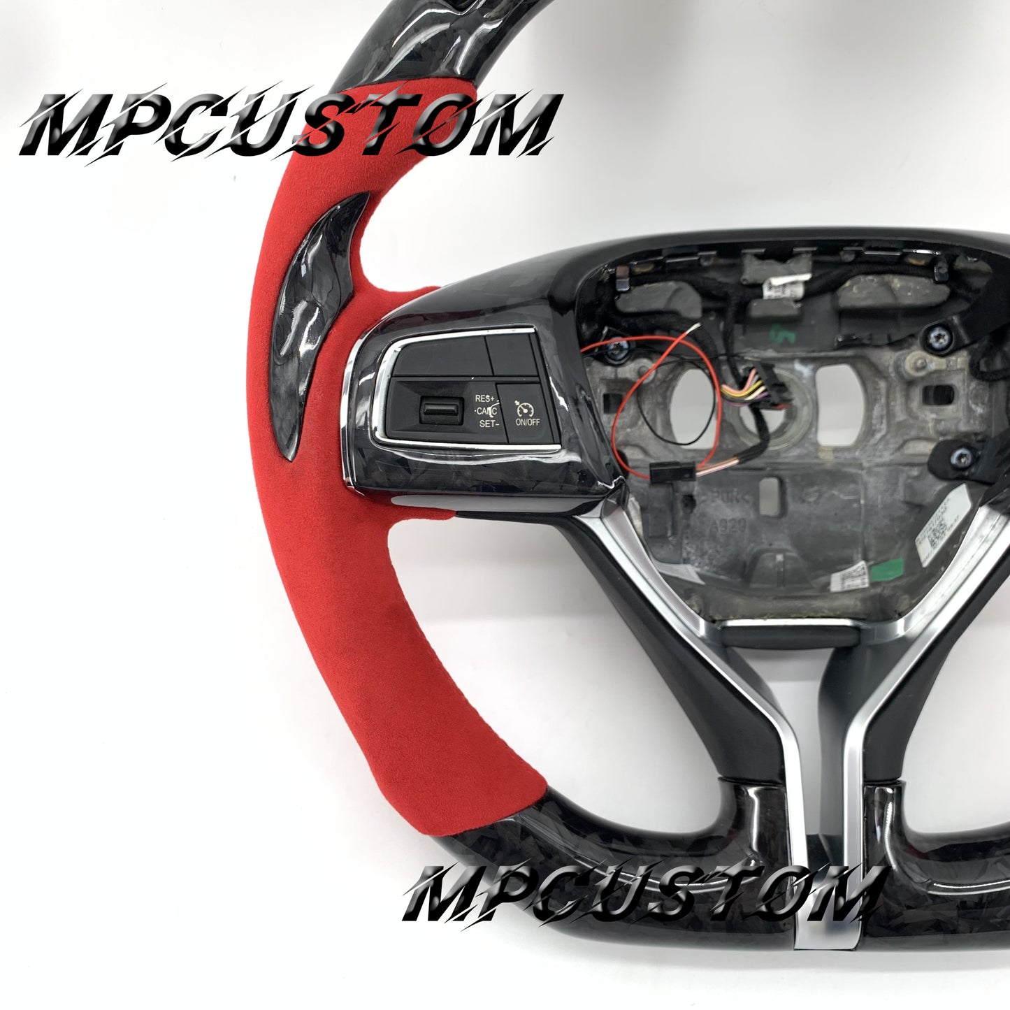Mpcustom for Maserati Ghibli 2014-2019 carbon fiber steering wheel gloss and led
