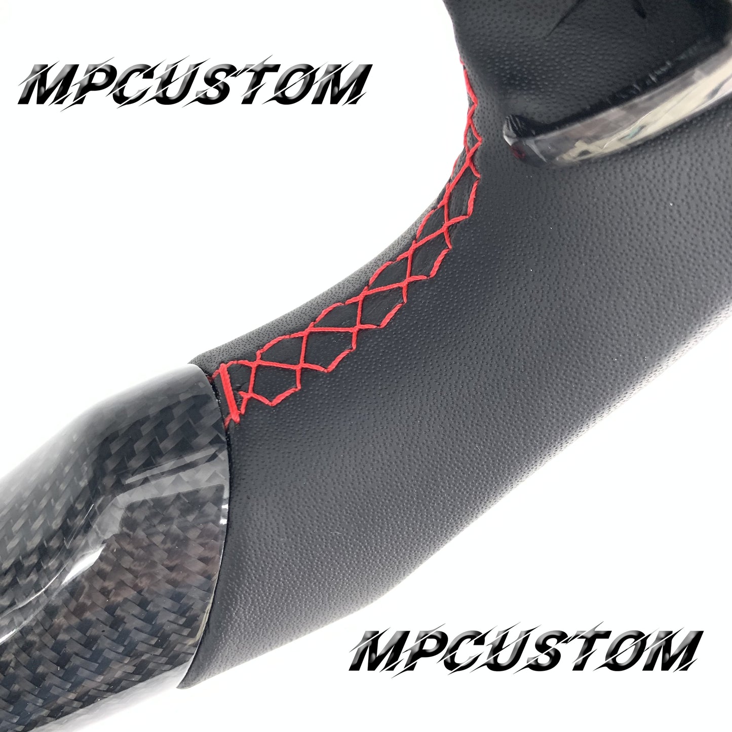 Mpcustom for Dodge SRT Challenger 2015-2021  carbon fiber steering wheel red smooth and led