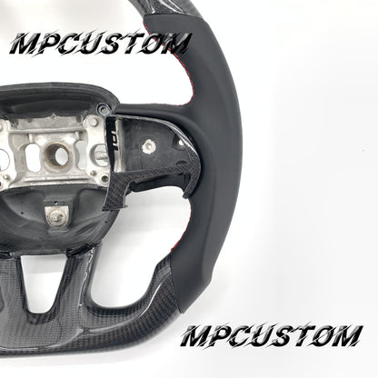 Mpcustom for Dodge SRT Challenger 2015-2021  carbon fiber steering wheel round top and smooth