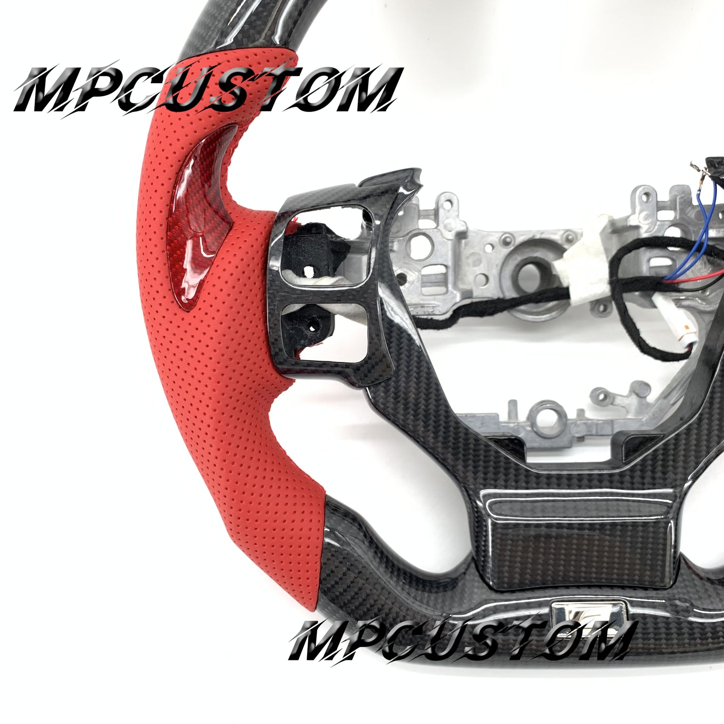 Mpcustom for Lexus IS RCF 2014+ carbon fiber steering wheel red stitching