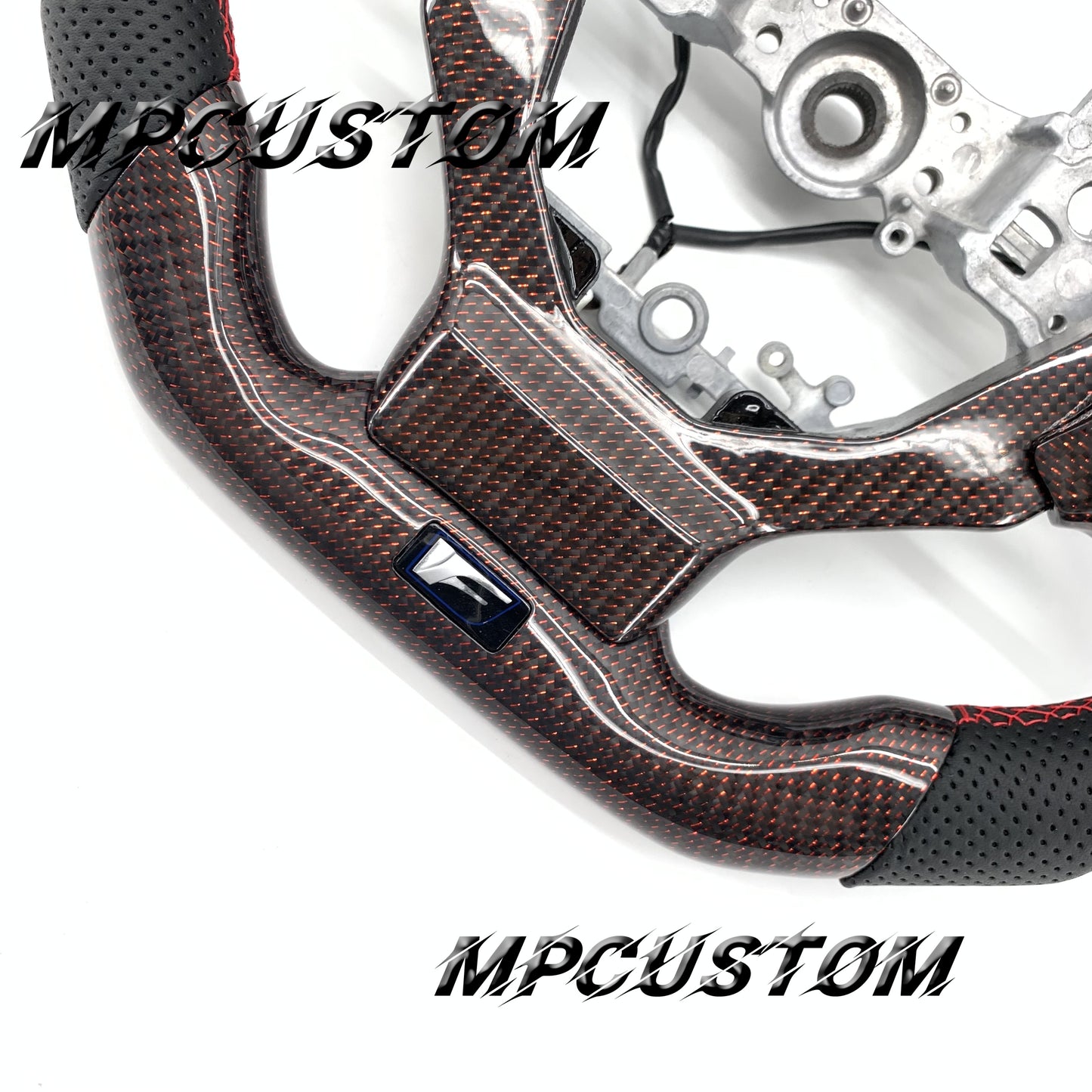 Mpcustom for Lexus IS RCF 2014+ carbon fiber steering wheel red stripe line