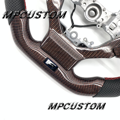 Mpcustom for Lexus IS RCF 2014+ carbon fiber steering wheel red stripe line