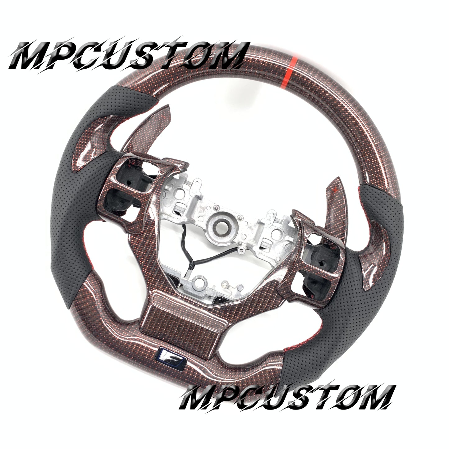 Mpcustom for Lexus IS RCF 2014+ carbon fiber steering wheel gloss and round top