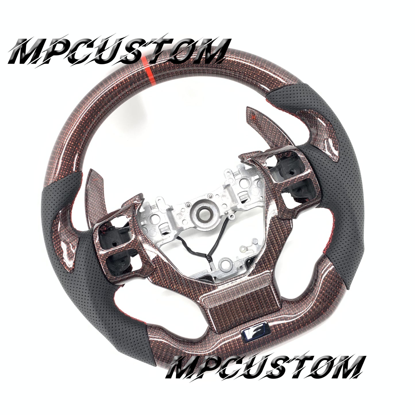Mpcustom for Lexus IS RCF 2014+ carbon fiber steering wheel red stripe line