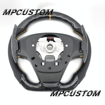 Mpcustom for Cadillac 2015-2019 ATSV carbon fiber steering wheel yellow stitching