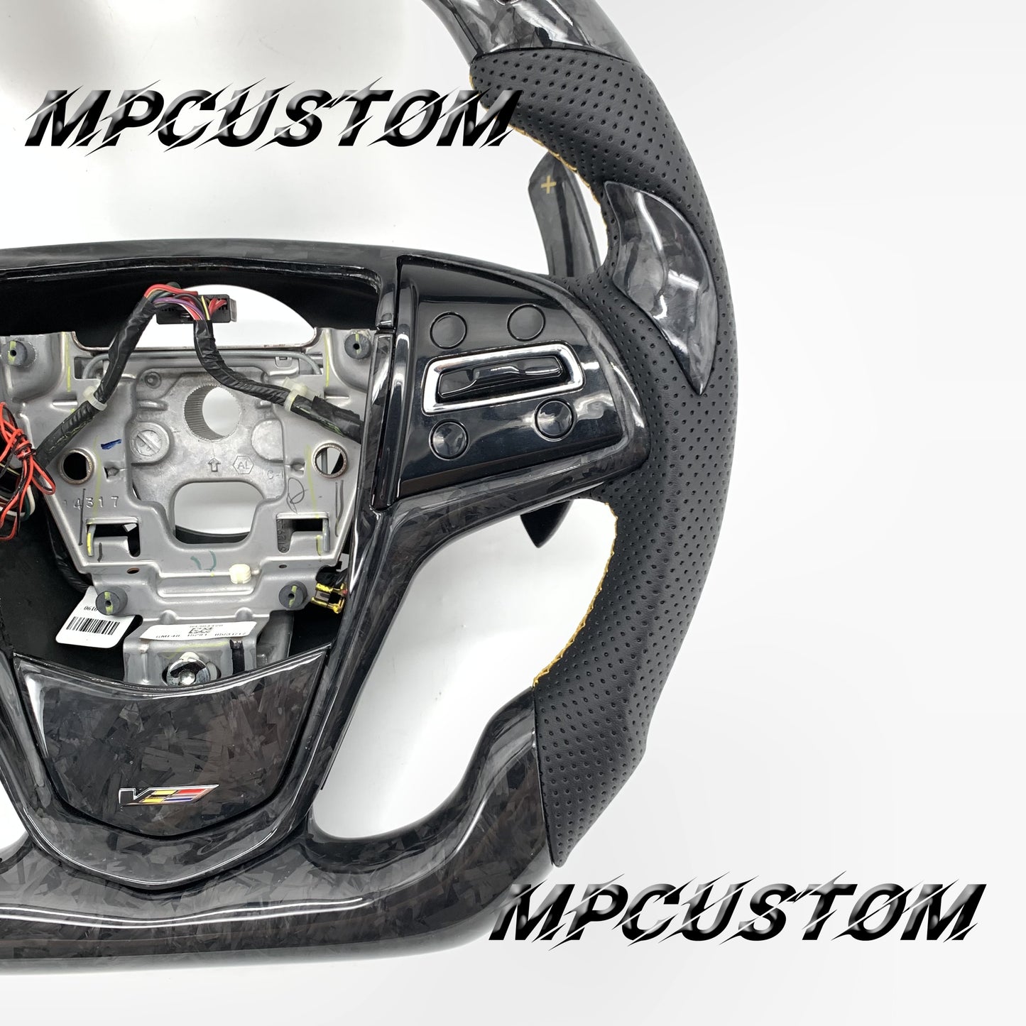 Mpcustom for Cadillac 2015-2019 ATSV carbon fiber steering wheel yellow stitching