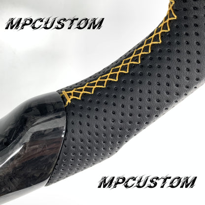Mpcustom for Cadillac 2015-2019 ATSV carbon fiber steering wheel yellow stitching