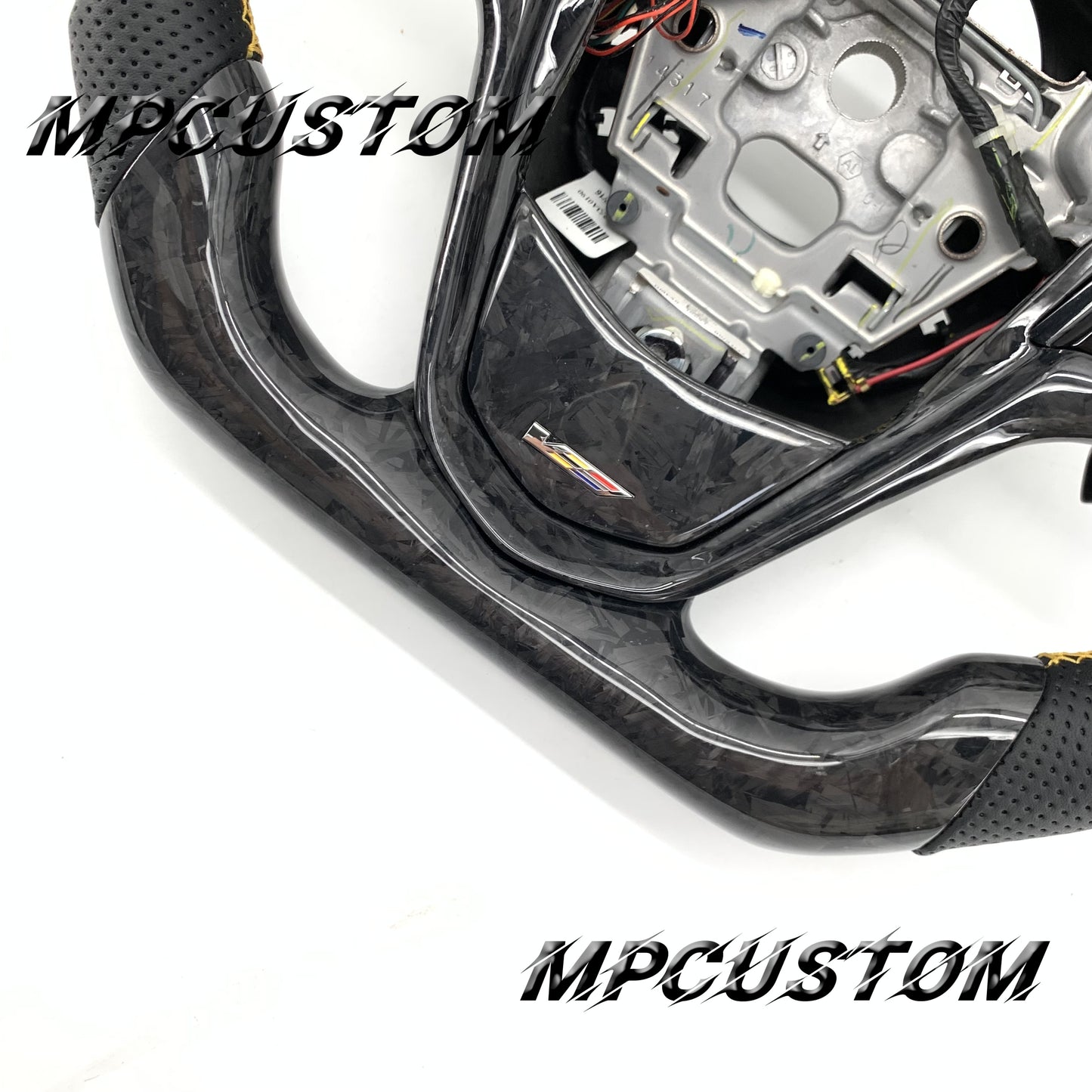 Mpcustom for Cadillac 2015-2019 ATSV carbon fiber steering wheel yellow stitching