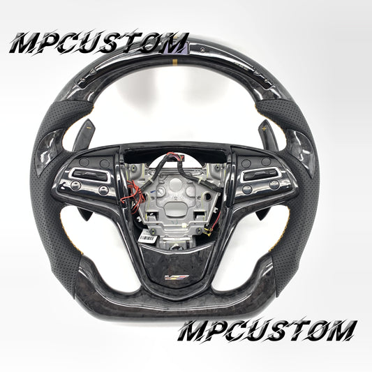 Mpcustom for Cadillac 2015-2019 ATSV carbon fiber steering wheel yellow stitching