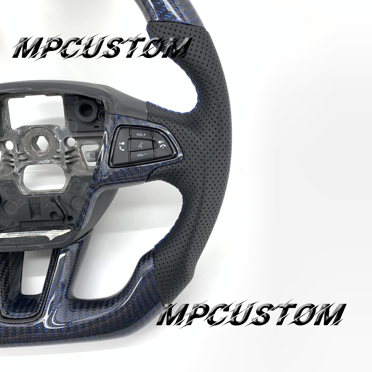 Mpcustom for Ford Focus MK3 ST RS carbon fiber steering wheel blue stitching