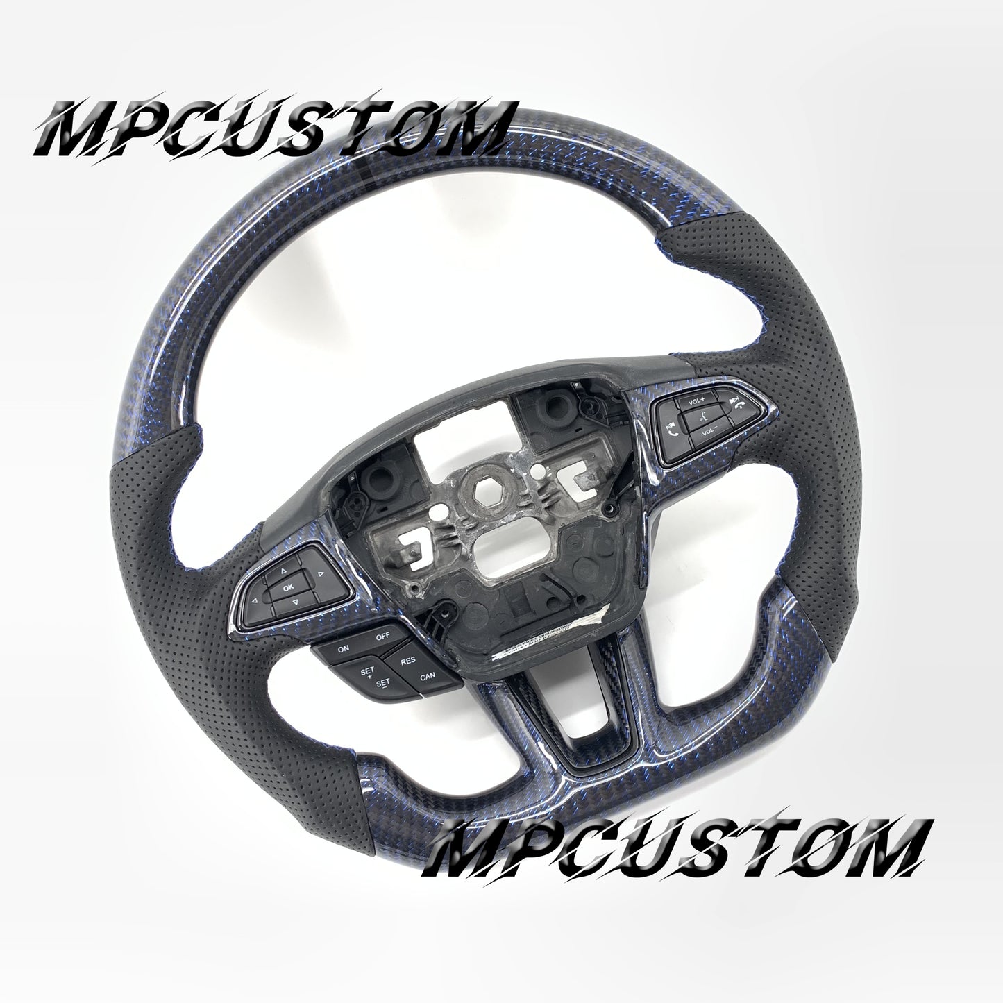 Mpcustom for Ford Focus MK3 ST RS carbon fiber steering wheel black stripe line