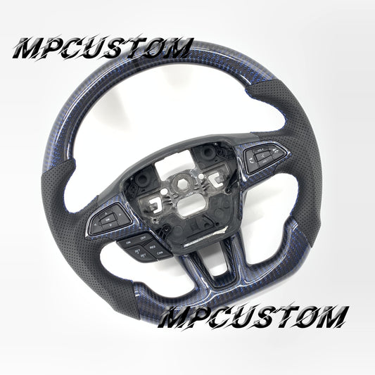 Mpcustom for Ford Focus MK3 ST RS carbon fiber steering wheel black stripe line