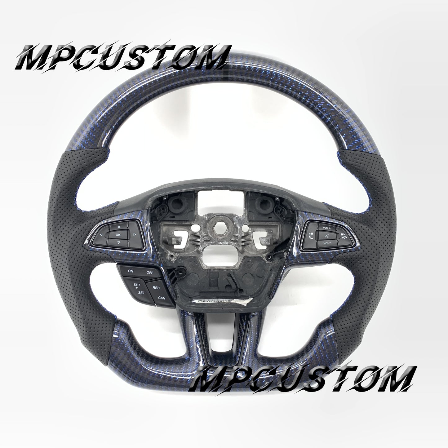 Mpcustom for Ford Focus MK3 ST RS carbon fiber steering wheel blue stitching