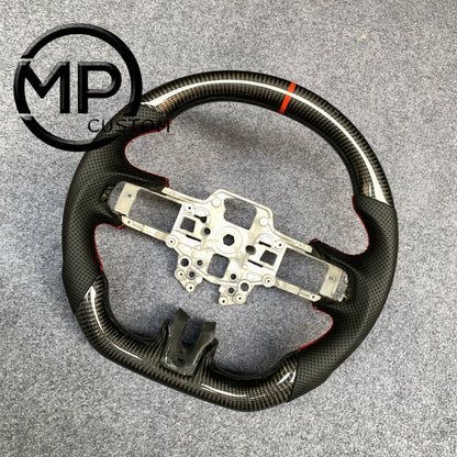 MPCUSTOM Fit For Ford mustang SHELBY GT350R 2018-2023 EcoBoost/GENUINE2018-2021 carbon fiber steering wheel black perforated leather red center line