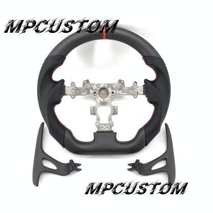 Mpcustom for Nissan GTR R35 2009-2016 carbon fiber steering wheel matte and red stitching