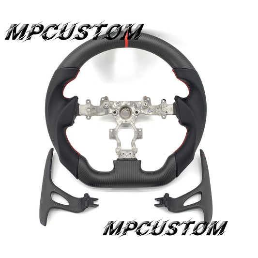 Mpcustom for Nissan GTR R35 2009-2016 carbon fiber steering wheel matte and red stitching