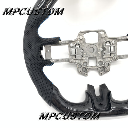 Mpcustom for Ford Mustang 2018-2022 carbon fiber steering wheel gloss and blue stitching