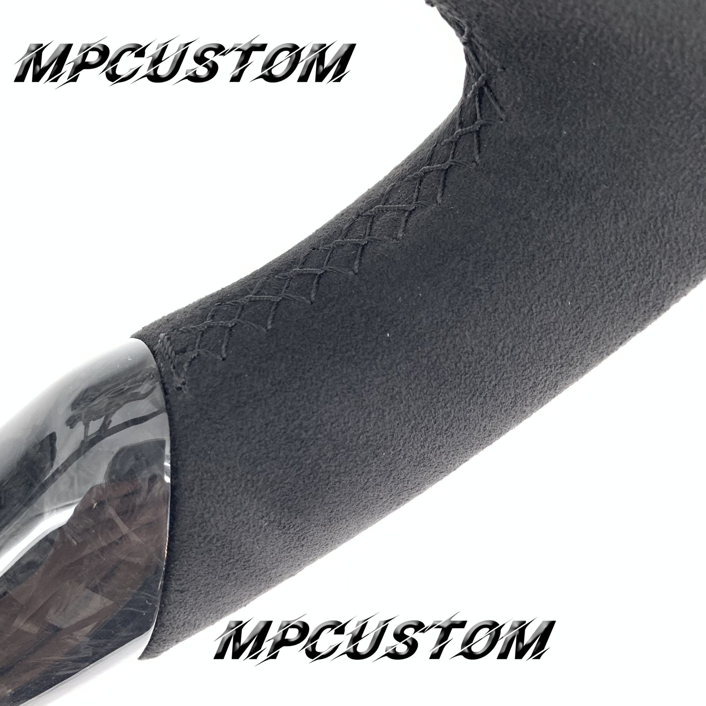 Mpcustom for Ford Mustang 2015-2017 carbon fiber steering wheel round top and black stitching