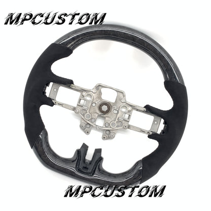 Mpcustom for Ford Mustang 2015-2017 carbon fiber steering wheel round top and black stitching