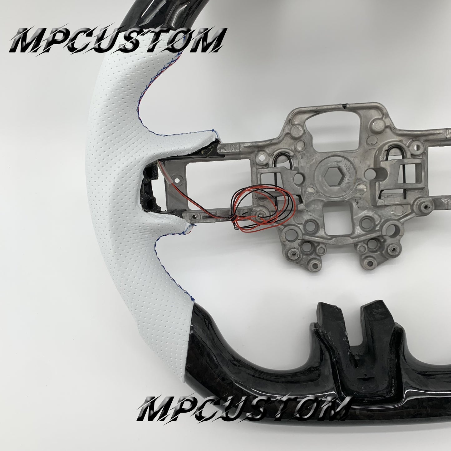 Mpcustom for Ford Mustang 2018-2022 carbon fiber steering wheel led and gloss