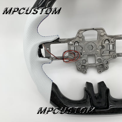 Mpcustom for Ford Mustang 2018-2022 carbon fiber steering wheel led and gloss